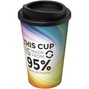 Promotional Recycled Brite-Americano 350ml Insulated Tumbler in White/Black from Total Merchandise