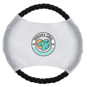 Promotional Dog Frisbees in White printed with your company design from Total Merchandise