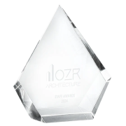 Promotional Optical Crystal Facet Diamond Award with an engraved design from Total Merchandise