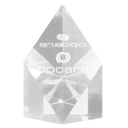 Promotional Small Optical Crystal Sloping Diamond Award in Clear engraved with your logo