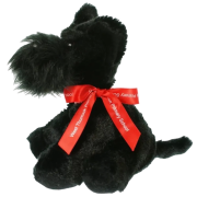 Custom branded 15cm Scottie dog with a design printed onto the bow from Total Merchandise