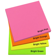 An image of the 3'' x 3'' Bright Sticky Notes all together from Total Merchandise