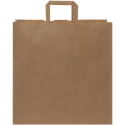 Logo branded Extra Large Kraft Paper Bags with Flat Handles in Kraft Brown from Total Merchandise