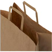 Branded Extra Large Kraft Paper Bags with Flat Handles in Kraft Brown from Total Merchandise