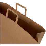 Custom branded XXL Kraft Paper Bags with Flat Handles and a printed design from Ttoal Merchandise