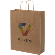 Promotional Large Kraft Paper Bag with Twisted Handles in Kraft Brown from Total Merchandise
