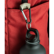 The carabiner clip that is features on the top of our 550ml Aluminium Bottles from Total Merchandise