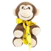 Logo printed 14cm Monkey with Bow in Brown/Sunflower from Total Merchandise