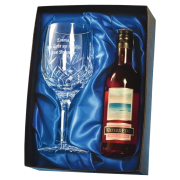 Logo branded Rose Wine and Glass Gift Sets with a printed design from Total Merchandise