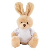 Custom Branded 15cm Rabbit with White T-shirt from Total Merchandise - Beige