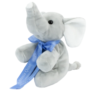 Custom branded 14cm Elephant with Bow in Grey/Ink 650 printed with your logo from Total Merchandise