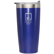 Logo Branded 470 ml Double-Wall Stainless Tumbler in Blue from Total Merchandise