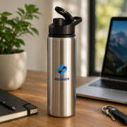 Lifestyle image of the Tide Metal Water Bottle with Snap Cap by Total Merchandise