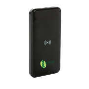 Custom branded Recycled Plastic 8000 mAh Wireless Powerbank in Black with your printed company logo