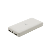 Logo printed Recycled Plastic 8000 mAh Wireless Powerbank in White from Total Merchandise