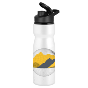Promotional Nova Water Bottle With Snap Cap in White printed with your logo from Total Merchandise