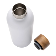 Branded Recycled Stainless Steel Vacuum Bottle in White from Total Merchandise