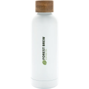 Logo-branded Recycled Stainless Steel Vacuum Bottle in White from Total Merchandise