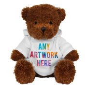 Promotional 18cm James Teddy Bear with Hoody in Brown printed with your logo from Total Merchandise