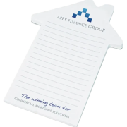House-shaped A5 notepads printed with your company logo from Total Merchandise
