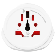 Promotional printed World to Europe 3-Pole Adaptor with a design from Total Merchandise
