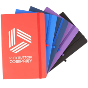 Promotional Fully Recycled A5 PU Mole Notepad with a design from total Merchandise - Group Image