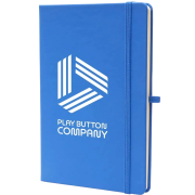 Promotional Fully Recycled A5 PU Mole Notepad with a design from total Merchandise - Royal Blue