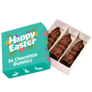 Custom Branded Chocolate Bunnies Treat Box printed with your company logo from Total Merchandise