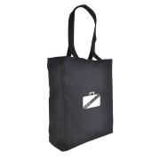 Customisable Dunham 10oz Cotton Shopper with Gusset in Black branded with your company logo