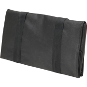 The Chatham 12 Can Recycled Cool Bag in Black folded up for easy storage