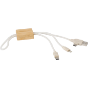 Logo printed Bamboo USB Chargers with a design from Total Merchandise