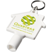 Logo branded Recycled Plastic House-Shaped Utility Keychain from Total Merchandise