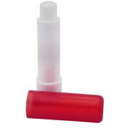 Branded GRS Recycled Vegan Lip Balm Tubes with a design from Total Merchandise - Frosted Red