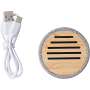 Promotional printed Bamboo Wireless Speaker with a design from Total Merchandise