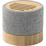 Custom branded Bamboo Wireless Speaker with a design from Total Merchandise