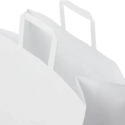 Custom XL White Kraft Paper Bags with Flat Handles with a design from Total Merchandise