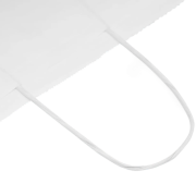 Up close image of the handles on the XL White Kraft Paper Bag with Twisted Handles