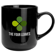 Logo branded Black Clover Mug with a printed design from Total Merchandise - Black