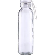 Promotional 500ml Glass Bottle with Coloured Lid in Clear/White from Total Merchandise