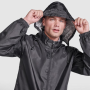 Lifestyle image of the ROLY Escocia Unisex Lightweight Rain Jacket