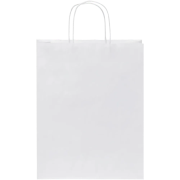 Customisable Medium White Kraft Paper Bag with Twisted Handles in White from Total Merchandise