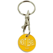 Custom Branded Euro Metal Trolley Coin Keyring with a design from Total Merchandise