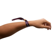 Logo Branded RPET Wristband with Wooden Bead and a design from Total Merchandise