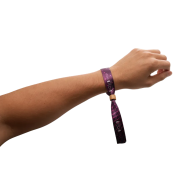 Custom Printed RPET Wristband with Wooden Bead and a design from Total Merchandise