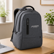 Lifestyle image of the Boston 17" Waterproof Laptop Backpack by Total Merchandise