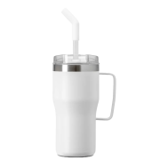 Logo Branded Tahoe 590ml Recycled Insulated Tumbler with Straw in White from Total Merchandise