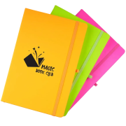 Group image of the A5 Neon Mole Notebooks with a design from Total Merchandise