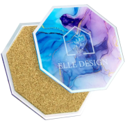 Logo Branded Small Recycled Acrylic Coasters in White from Total Merchandise