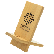 Bamboo Phone Stand printed with your company logo, that comes inside the Go Green Gift Pack