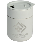 Promotional Obsidian Matt Ceramic Coffee Cups in Grey engraved with your company logo